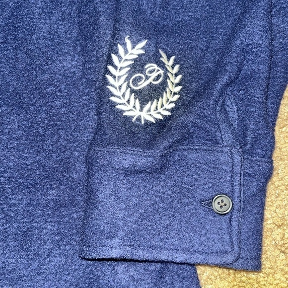 Victoria’s Secret PINK Reverse Fleece Shacket Midnight Navy Blue Medium - Picture 11 of 13